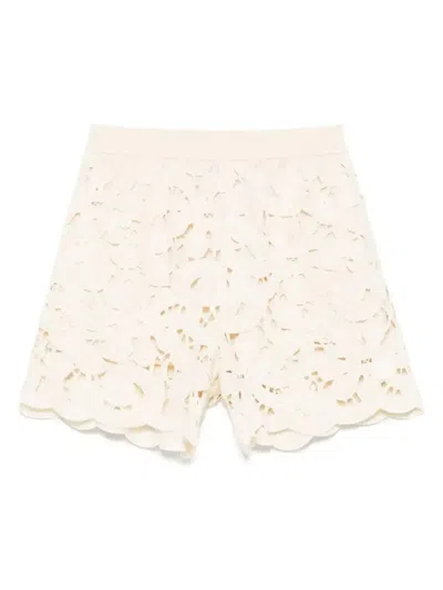 Moncler Shorts Aus Makramee In Neutrals