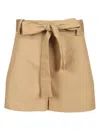 Moncler Cotton Blend Shorts Trousers Beige In Beige