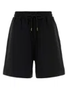 Moncler Black Drawstring Track Shorts In Black