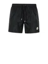 Moncler Tricolour Trim Swim Shorts In Black