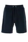 Moncler Dark Blue Terry Fabric Bermuda Shorts In Blue
