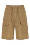 Moncler Brown Solid Shorts In Blue