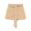 Moncler Cotton Blend Shorts Trousers Beige In Brown
