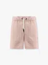 Moncler Grenoble Pink Shorts With Elastic Drawstring Elastic Waist And Logo Embroidery On The Side I