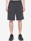 Moncler Tailored Shorts Featuring Functional Back Pockets In Gray
