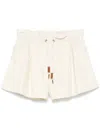 Moncler Relaxed Fit Bermuda Shorts With Elastic Waistband In Neutral
