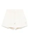 Moncler Relaxed-fit White Shorts With Elastic Waistband In White