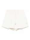 Moncler Relaxed-fit White Shorts With Elastic Waistband In White