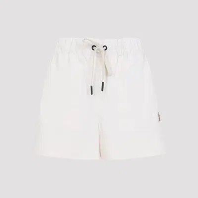 Moncler Shorts Elastic Waistband Side Pockets Design In White
