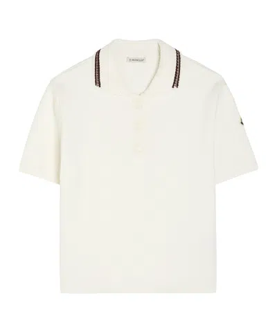 Moncler Short-sleeve Cotton Slim-fit Polo Shirt In White