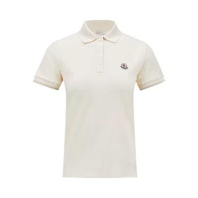 Pre-owned Moncler Short-sleeve Polo 'natural' | White | Women's Size S