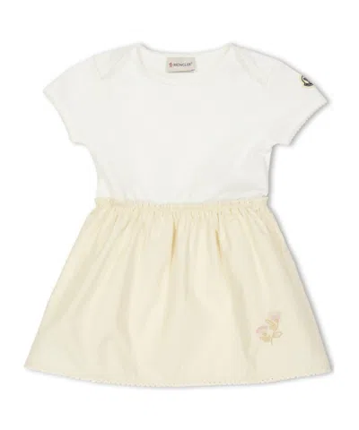 Moncler Shortsleeve Spliced Dress In Neutral