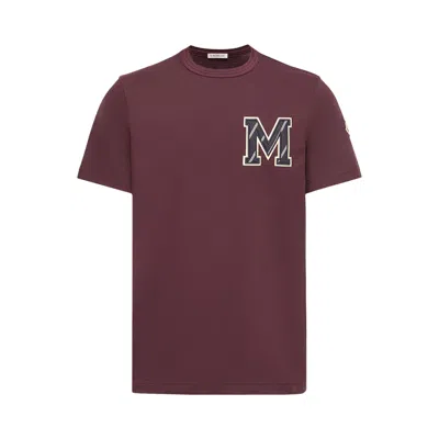 Pre-owned Moncler Short-sleeve T-shirt 'burgundy' | Red | Men's Size L