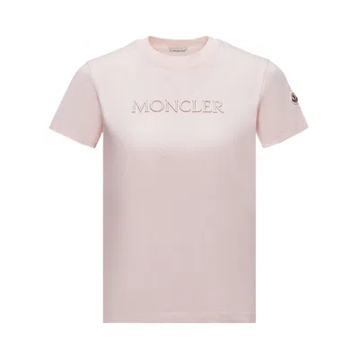 Pre-owned Moncler Short-sleeve T-shirt 'light Pink' | Women's Size S