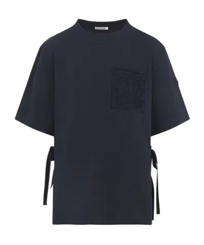 Moncler Crew Neck Short-sleeved T-shirt In Blue