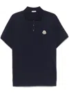 Moncler Shortsleeved Polo Shirt In Blue