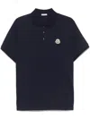 Moncler Shortsleeved Polo Shirt In Blue
