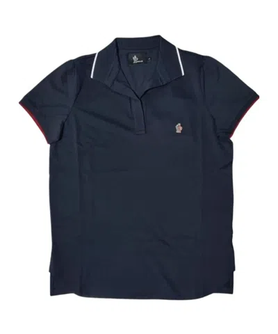 Moncler Short-sleeved Polo Shirt In Blue