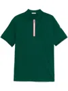 Moncler Men's Half-zip Polo Shirt In Green
