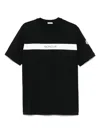 Moncler Men's Cotton T-shirt With Rubberised Logo In Black