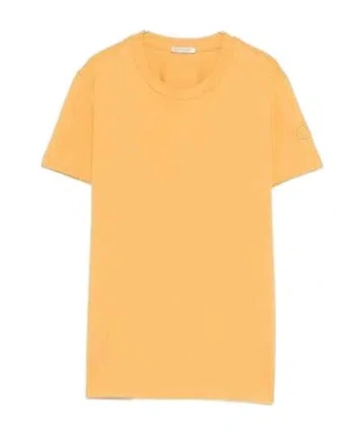 Moncler Short-sleeved T-shirt In Yellow