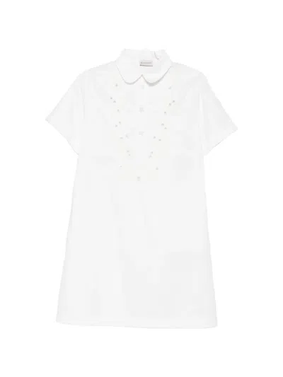 Moncler Short-sleeves Mini Dress In White