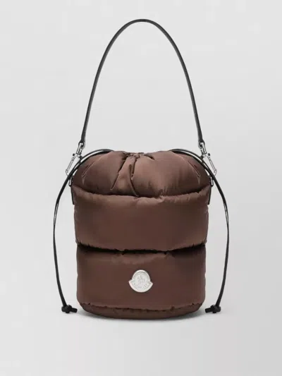 Moncler Shoulder Bag Adjustable Strap Padded Design In Brown
