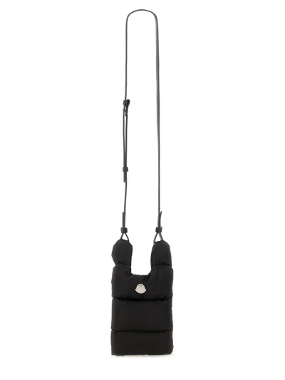 Moncler Shoulder Bag With Logo In Black