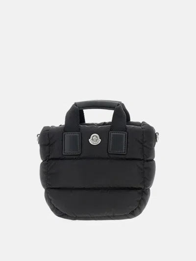 Moncler Borsa A Mano Caradoc Mini In Tessuto Nero Donna In Black