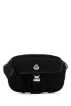 Moncler Black Crossbody Bag With Leather Accents And Adjustable Strap In Black