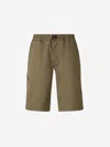 Moncler Side Slit Bermuda Shorts In Green