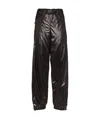 Moncler Side-stripe Nylon Trousers In Black