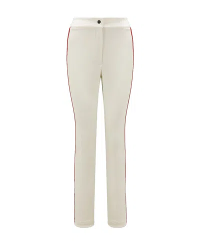 Moncler Side-stripe Slim-cut Trousers In White