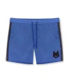 Moncler Side-stripe Swim Shorts In Blue