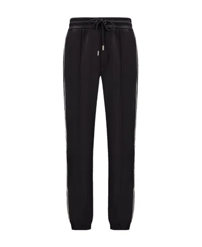Moncler Side-stripe Track Pants In Black