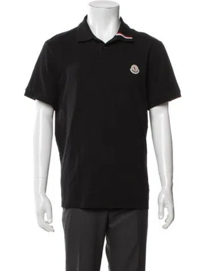 Pre-owned Moncler Signature Logo Collar Polo Shirt In Black