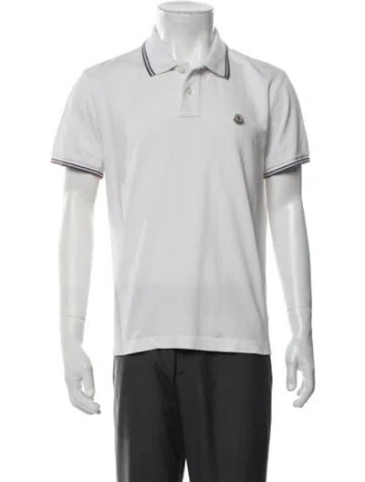 Pre-owned Moncler Signature Logo Collar Polo Shirt In Neutrals