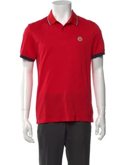 Pre-owned Moncler Signature Logo Collar Polo Shirt In Red