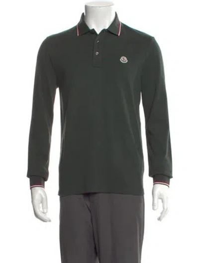 Pre-owned Moncler Signature Logo Crew Neck Polo Shirt In Green