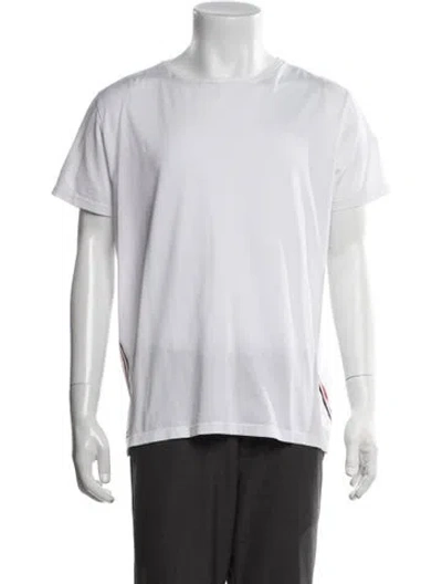 Pre-owned Moncler Signature Logo Crew Neck T-shirt In White