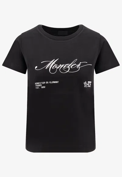 Moncler Signature Logo Crewneck T-shirt In Black