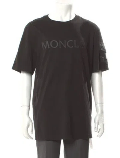 Pre-owned Moncler Signature Logo Graphic Print T-shirt In Black