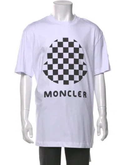 Pre-owned Moncler Signature Logo Graphic Print T-shirt W/ Tags In White