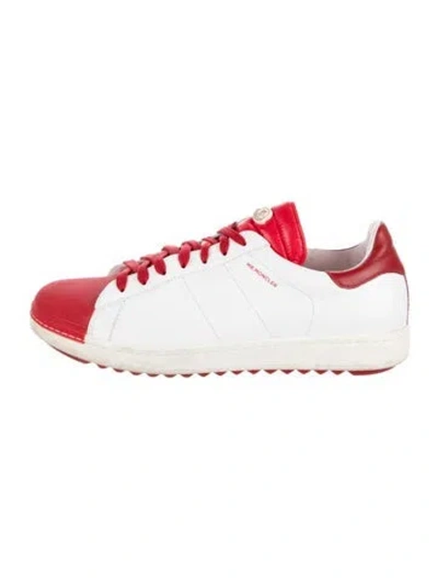 Pre-owned Moncler Signature Logo Leather Sneakers In Multi