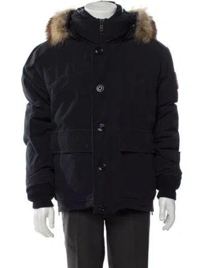 Pre-owned Moncler Signature Logo Parka In Blue