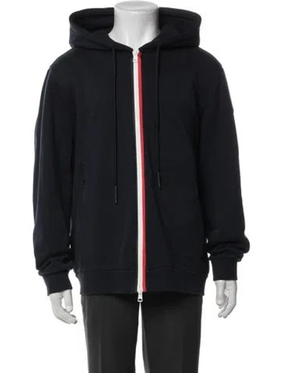 Pre-owned Moncler Signature Logo Parka In Blue