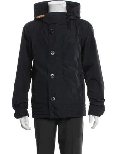 Pre-owned Moncler Signature Logo Parka In Blue