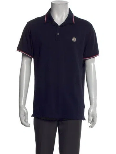 Pre-owned Moncler Signature Logo Short Sleeve Shirt In Blue
