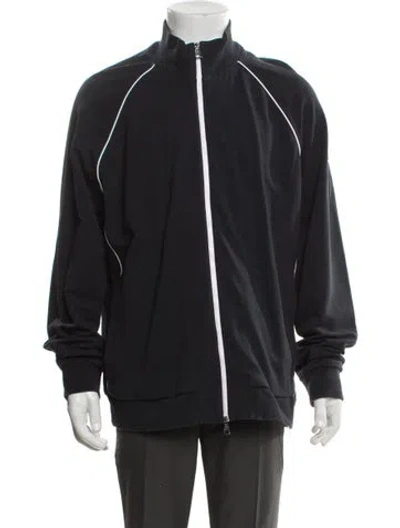 Pre-owned Moncler Signature Logo Windbreaker In Blue