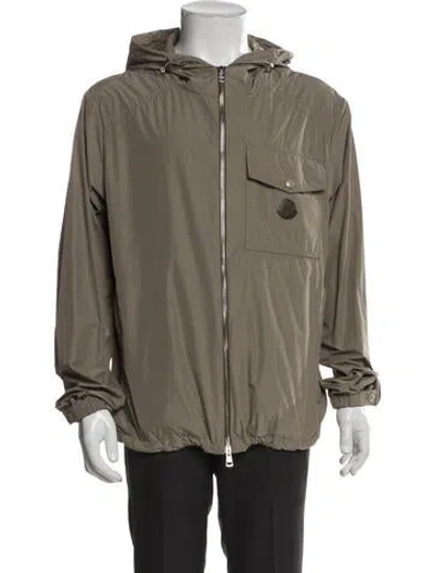 Pre-owned Moncler Signature Logo Windbreaker In Neutral